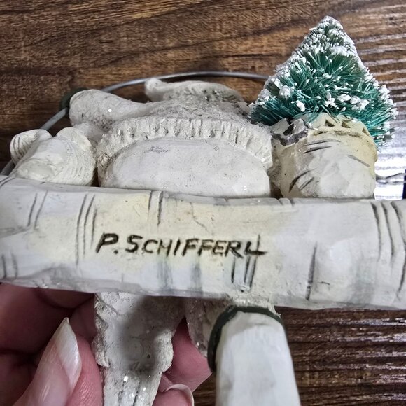 Rare Pam Schifferl White Santa Swing Ornament Winter White Midwest Cannon Falls - Picture 4 of 7